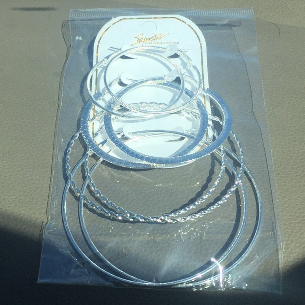 Four hoop earring pack